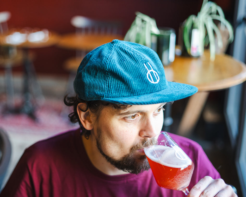 Embroidered Corduroy Cap - Teal